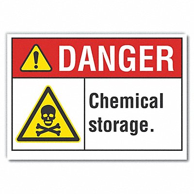 LYLE LCU40037RD7X5 Chemicals Danger Reflective Label 5inx7in