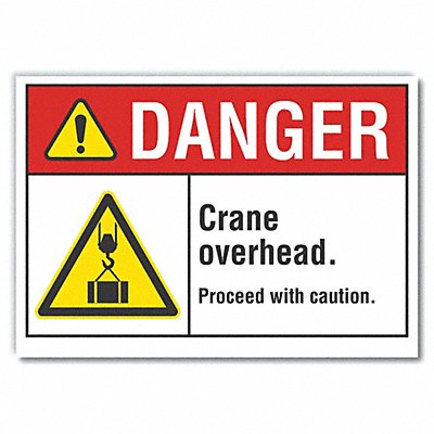 LYLE LCU40039ED10x7 Danger Sign 7 inx10 in Non-PVC Polymer