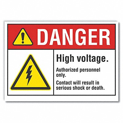 LYLE LCU40042ED14x10 Danger Sign 10inx14in Non-PVC Polymer