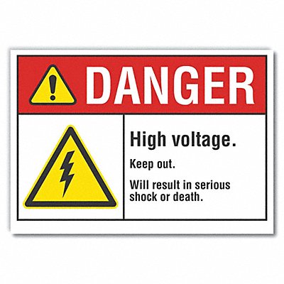 LYLE LCU40044ED10x7 Danger Sign 7 inx10 in Non-PVC Polymer
