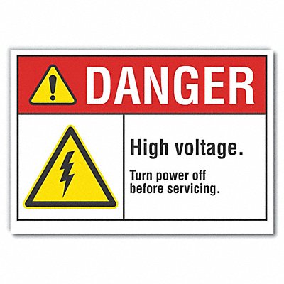 LYLE LCU40049ND5X35 High Voltage Danger Labl 3.5x5in Polyest