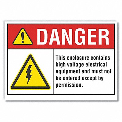 LYLE LCU40052RD5X35 High Voltage Danger Reflective Label 3.5inx5in