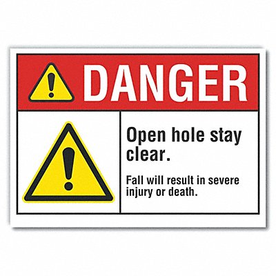 LYLE LCU40056ND14X10 Open Hole Danger Lbl 10x14in Polyester