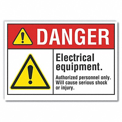 LYLE LCU40058ED10x7 Danger Sign 7 inx10 in Non-PVC Polymer