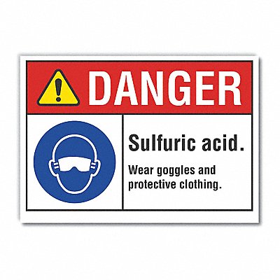 LYLE LCU40089ED10x7 Danger Sign 7 in x 10 in Non-PVC Polymer