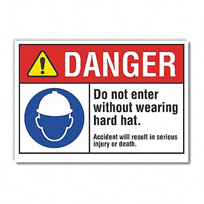 LYLE LCU40095ED10x7 Danger Sign 7 in x 10 in Non-PVC Polymer