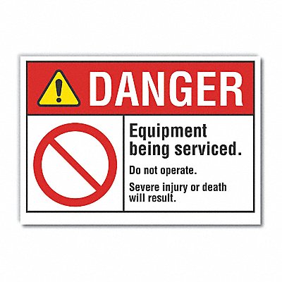 LYLE LCU40105ND5X35 Machine Operation Danger Lbl 3.5x5in