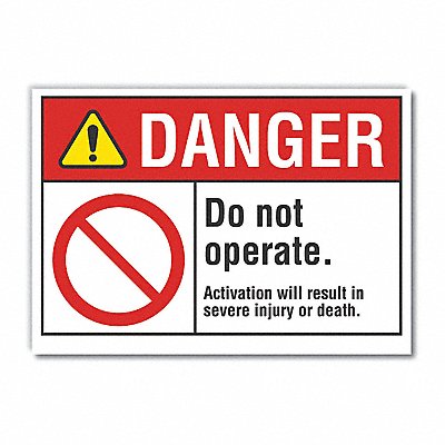 LYLE LCU40107ED14x10 Danger Sign 10in x 14in Non-PVC Polymer