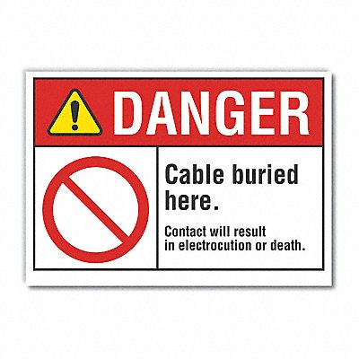 LYLE LCU40113ED10x7 Danger Sign 7 in x 10 in Non-PVC Polymer