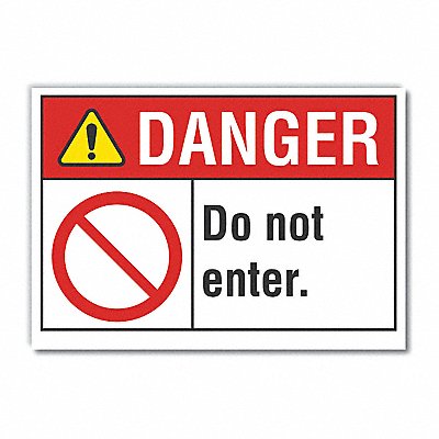 LYLE LCU40119ND14X10 Exit Entrance DangerLbl 10x14in Polyest
