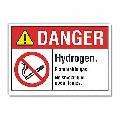LYLE LCU40126ND14X10 No Smoking Danger Lbl 10x14in Polyester