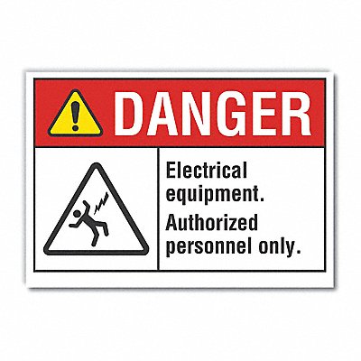 LYLE LCU40152ND5X35 Elec Equip Danger Lbl 3.5x5in Polyester