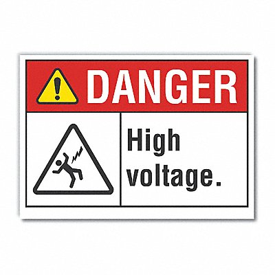 LYLE LCU40156ND14X10 High Voltage Danger Labl 10x14in Polyest