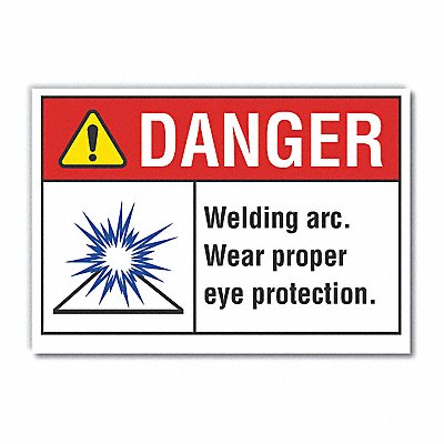 LYLE LCU40160ND7X5 Eye Danger Label 5 in x 7 in Polyester