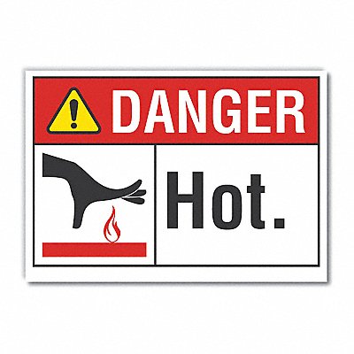 LYLE LCU40161RD5X35 Hot Surface Danger Reflective Label 3.5inx5in
