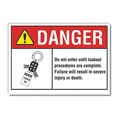 LYLE LCU40162ED10x7 Danger Sign 7 inx10 in Non-PVC Polymer