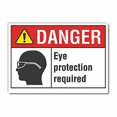 LYLE LCU40174RD10X7 Eye Danger Reflective Label 7 in x 10 in