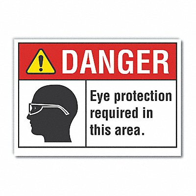 LYLE LCU40175ND7X5 Eye Danger Label 5 in x 7 in Polyester