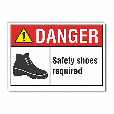 LYLE LCU40176RD7X5 Foot Danger Reflective Label 5 in x 7 in