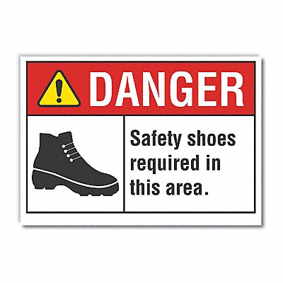 LYLE LCU40177RD14X10 Foot Danger Reflective Label 10 in x 14 in