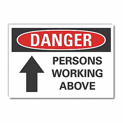 LYLE LCU40192RD14X10 Overhead Hzrd Danger Reflective Label 10x14in