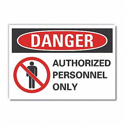 LYLE LCU40195RD10X7 Auth Person Reflective Label 7 in x 10 in