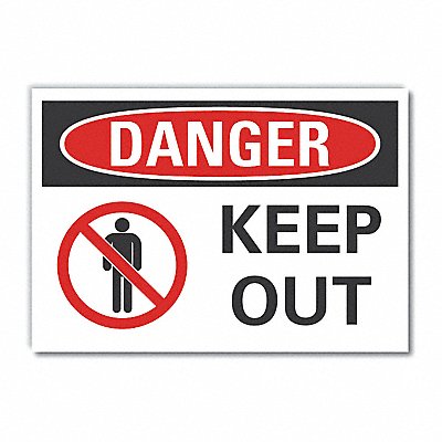 LYLE LCU40198ND7X5 Keep Out Danger Label 5inx7in Polyester