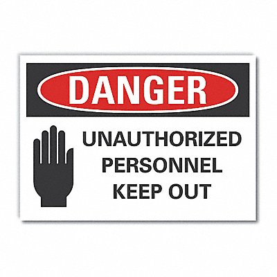 LYLE LCU40199ND7X5 Auth Personnel Danger Lbl 5x7in Polyest