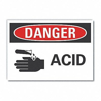LYLE LCU40215ND5X35 Acid Danger Label 3 1/2inx5in Polyester