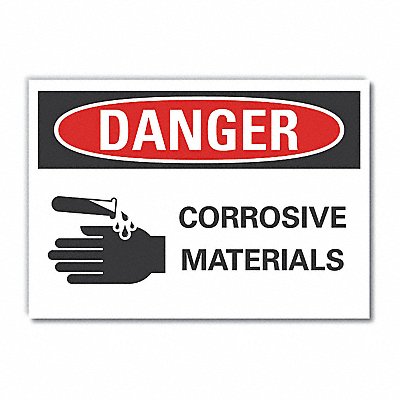 LYLE LCU40217ND7X5 Corrosive Mtrl Danger Lbl 5x7in