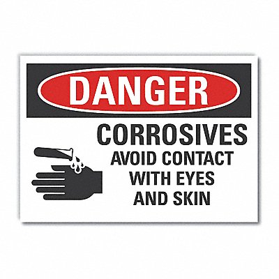 LYLE LCU40218ND5X35 Corrosive Mtrl Dangr Lbl 3.5x5in Polyest