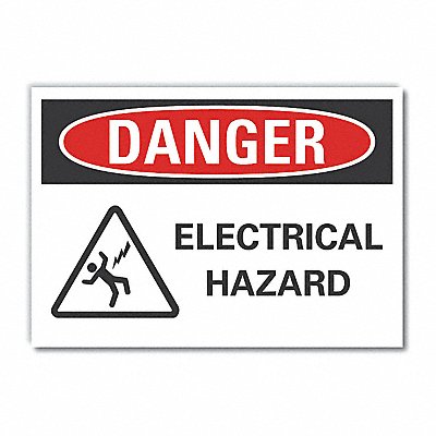 LYLE LCU40228ND14X10 Elec Hazard Danger Lbl 10x14in Polyester