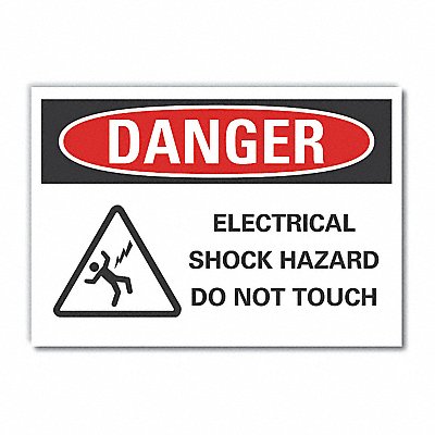 LYLE LCU40229RD14X10 Elec Hazard Danger Reflective Label 10x14in
