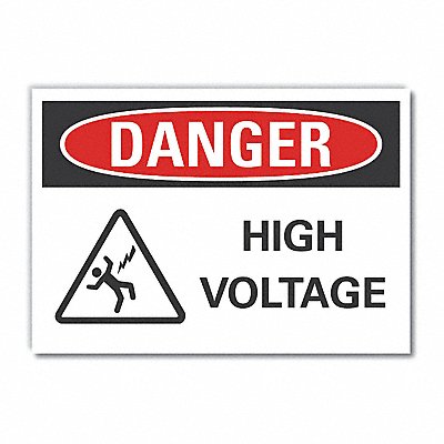 LYLE LCU40230RD7X5 High Voltage Danger Reflective Label 5inx7in