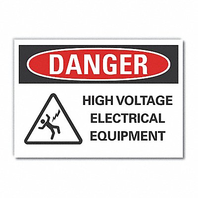 LYLE LCU40232RD5X35 High Voltage Danger Reflective Label 3.5x5in