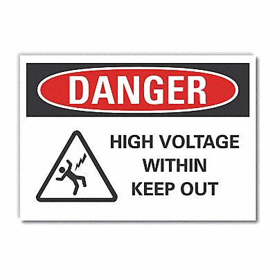 LYLE LCU40236RD10X7 High Voltage Danger Reflective Label 7inx10in