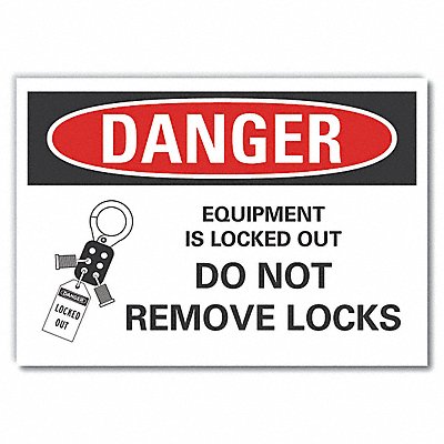 LYLE LCU40258RD10X7 Lockout Tagout Danger Reflective Label 7x10in