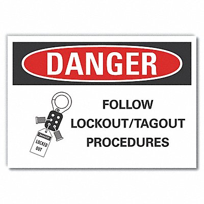 LYLE LCU40260ED10x7 Danger Sign 7 inx10 in Non-PVC Polymer