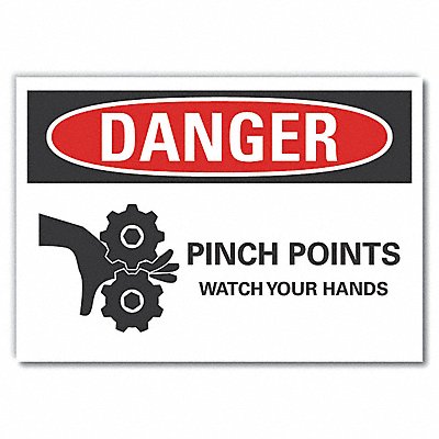 LYLE LCU40262RD10X7 Pinch Point Danger Reflective Label 7inx10in