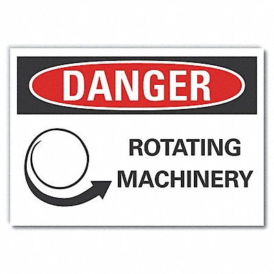 LYLE LCU40264ND5X35 Rotating Mach Danger Lbl 3.5x5in Polyest