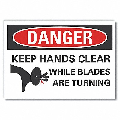 LYLE LCU40265RD5X35 Keep Hands Clear Dangr Reflective Label 3.5x5in