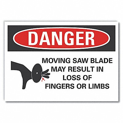 LYLE LCU40266RD7X5 Moving Machinery Danger Reflective Lbl 5x7in