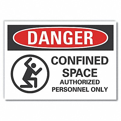 LYLE LCU40267ND14X10 Confined Space DangerLbl 10x14in Polyest