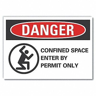 LYLE LCU40268RD10X7 Confined Space Danger Reflective Label 7x10in