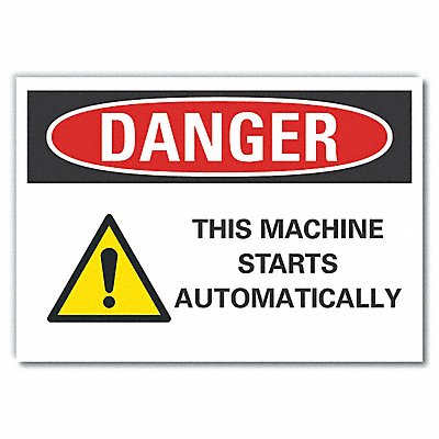LYLE LCU40269ED10x7 Danger Sign 7 in x 10 in Non-PVC Polymer