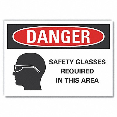 LYLE LCU40281ND7X5 Eye Danger Label 5 in x 7 in Polyester