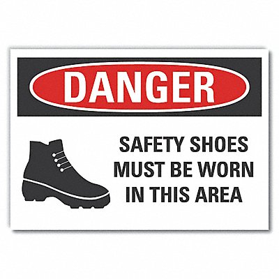 LYLE LCU40282RD5X35 Foot Danger Reflective Label 3.5in x 5in
