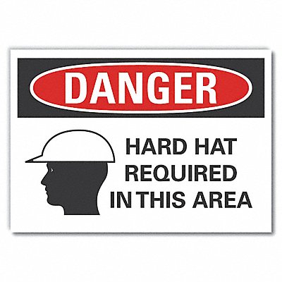 LYLE LCU40287RD10X7 Hard Hat Danger Reflective Label 7inx10in