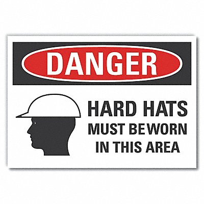 LYLE LCU40288ND14X10 Hard Hat Danger Lbl 10inx14in Polyester