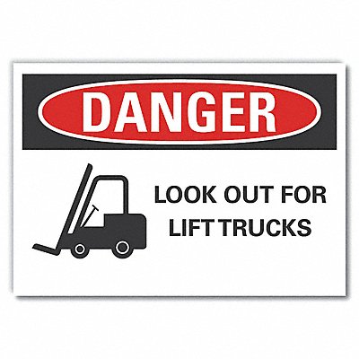 LYLE LCU40291ND14X10 Lift Truck Traffic Danger Lbl 10x14in